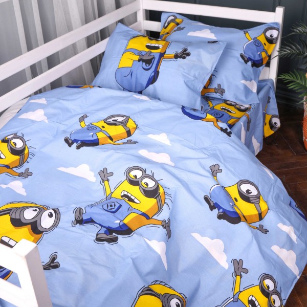Фото - Комплект постельного белья детский MirSon 110х140 см 17-0900 Minions Happy Бязь (2200012396582)